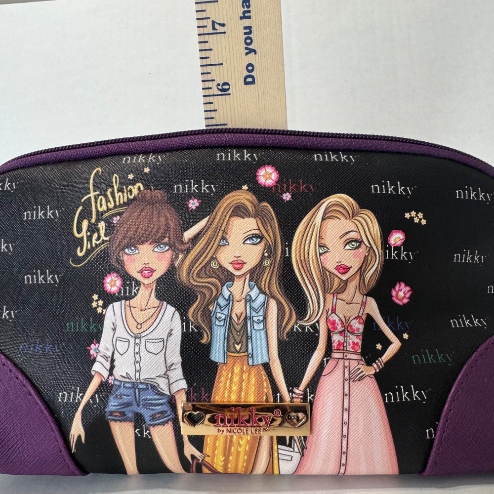 NIKKY Nicole Lee Cosmetic Makeup Bag Fashion Girl Big Eye Girls Best Friends BFF - Picture 8 of 10